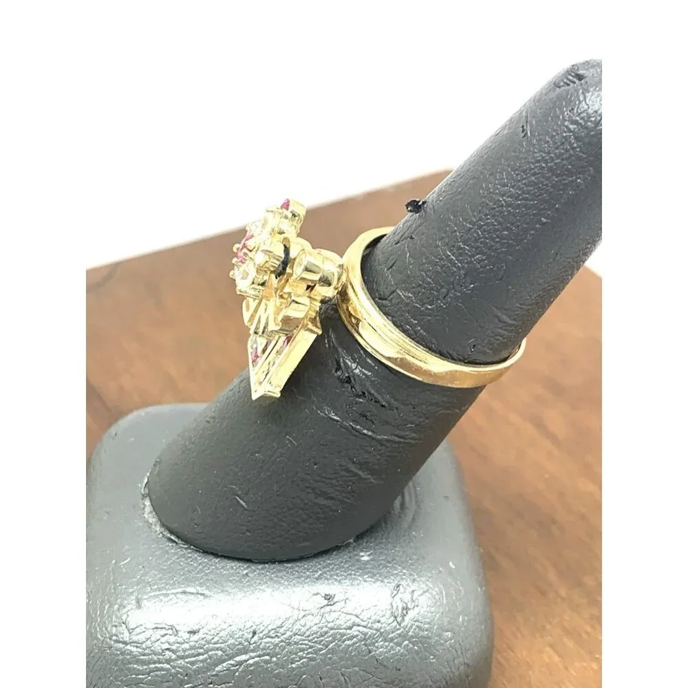 Sweet 15 Birthday Ring Gemstone 14k Yellow Gold Estate Jewelry Women's Size 6.5